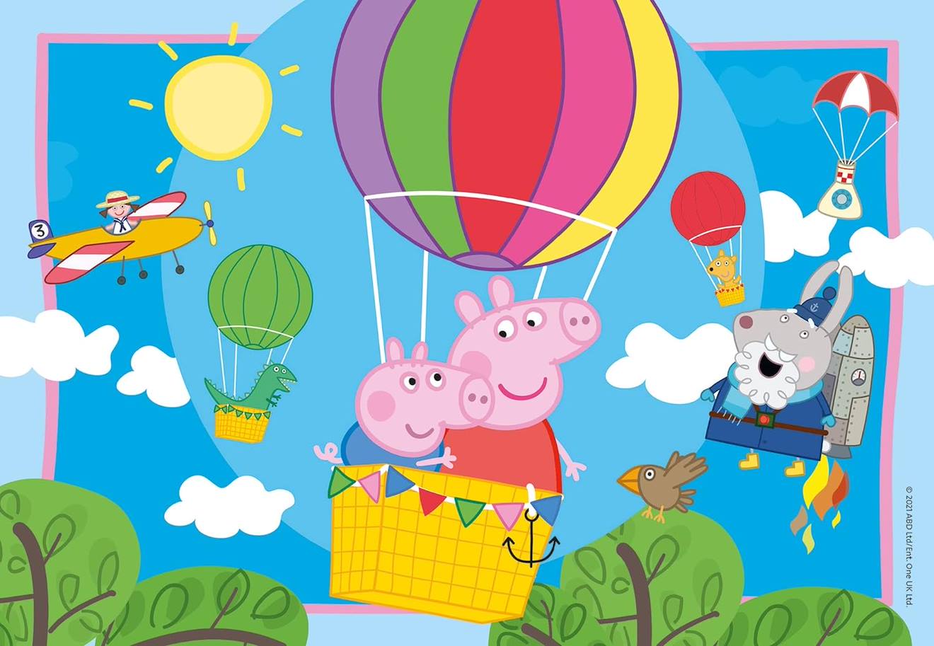 Puzzle les aventures de Peppa Pig 2x12 pièces bleu