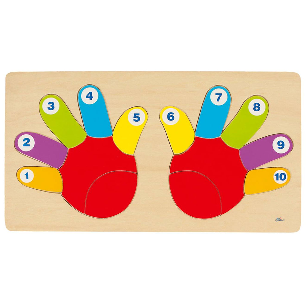 Puzzle les doigts de la main 14 pièces multicolore