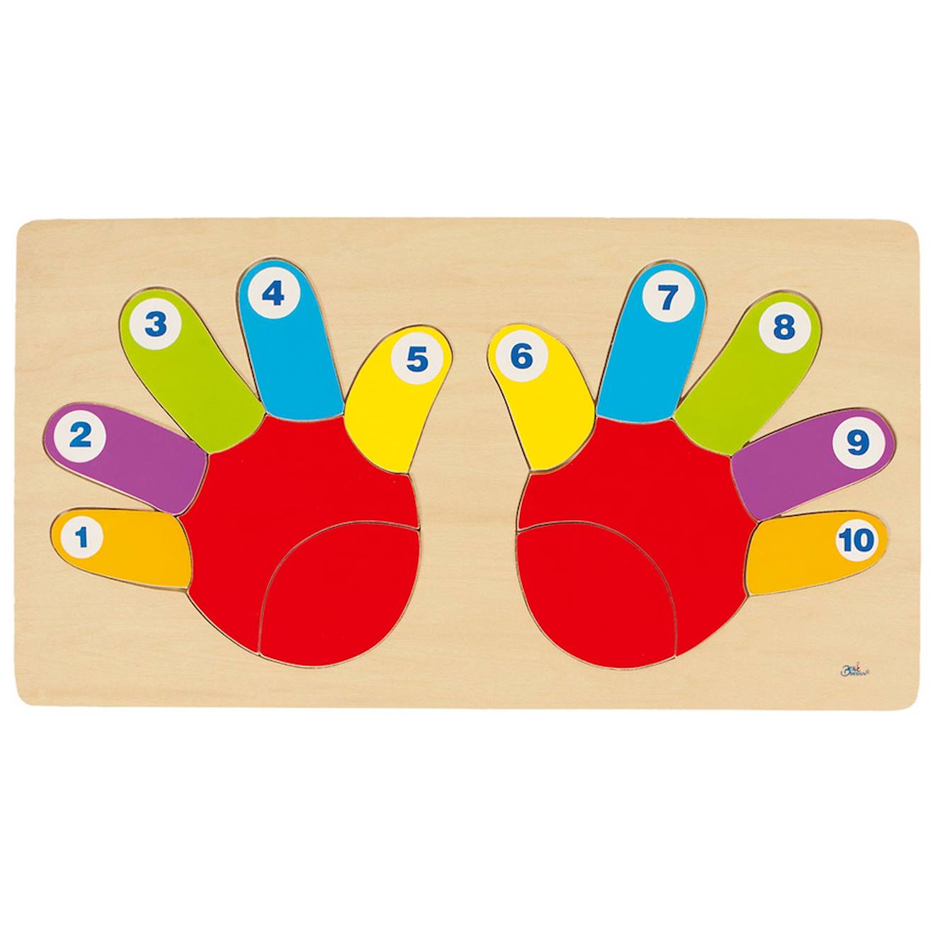 Puzzle les doigts de la main 14 pièces multicolore