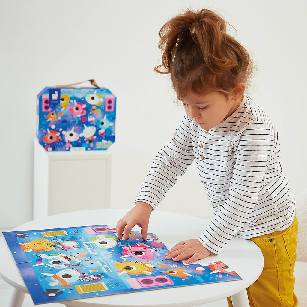 Puzzle les licornes 24 pièces bleu