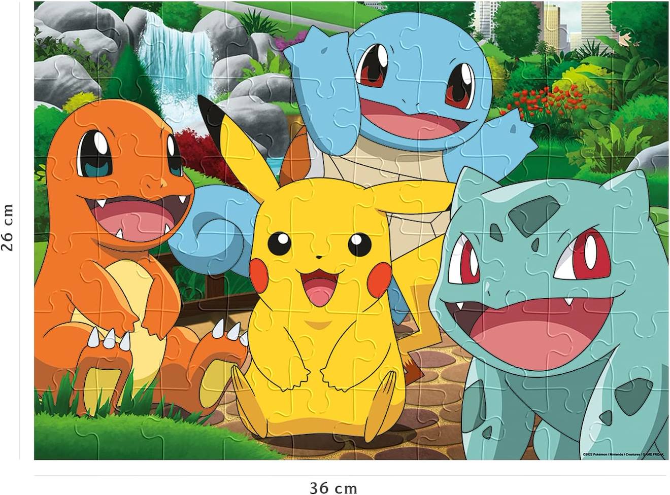Puzzle les pokémon au parc 60 pièces blanc