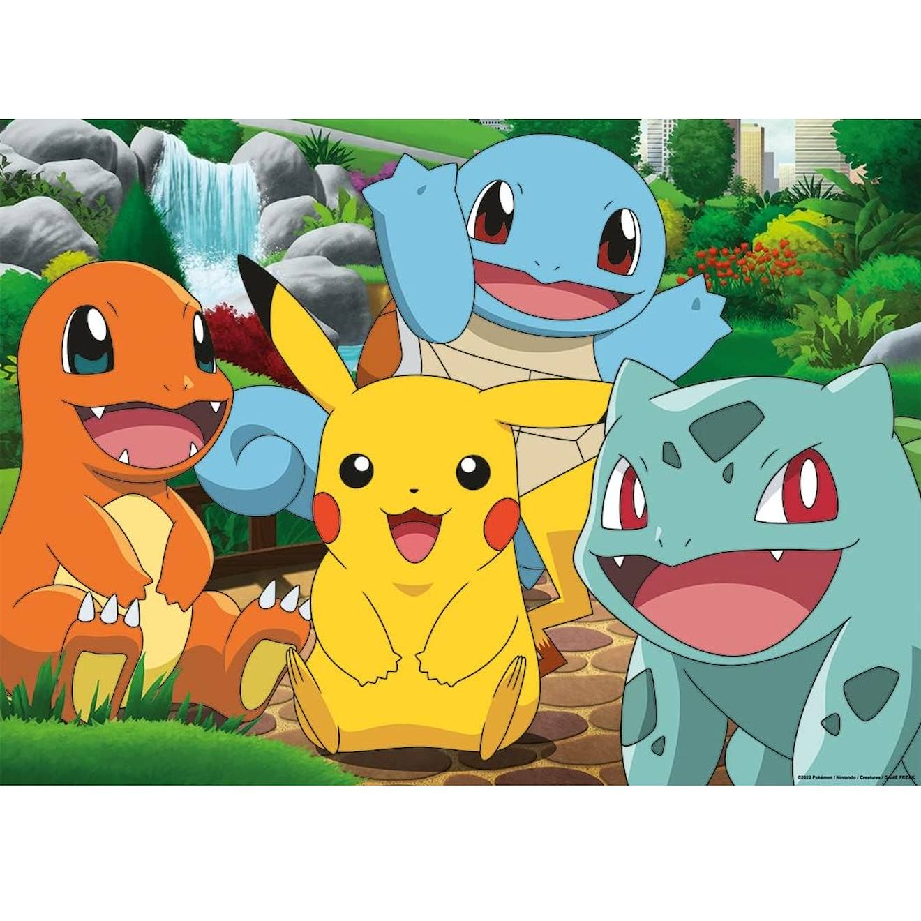 Puzzle les pokémon au parc 60 pièces blanc