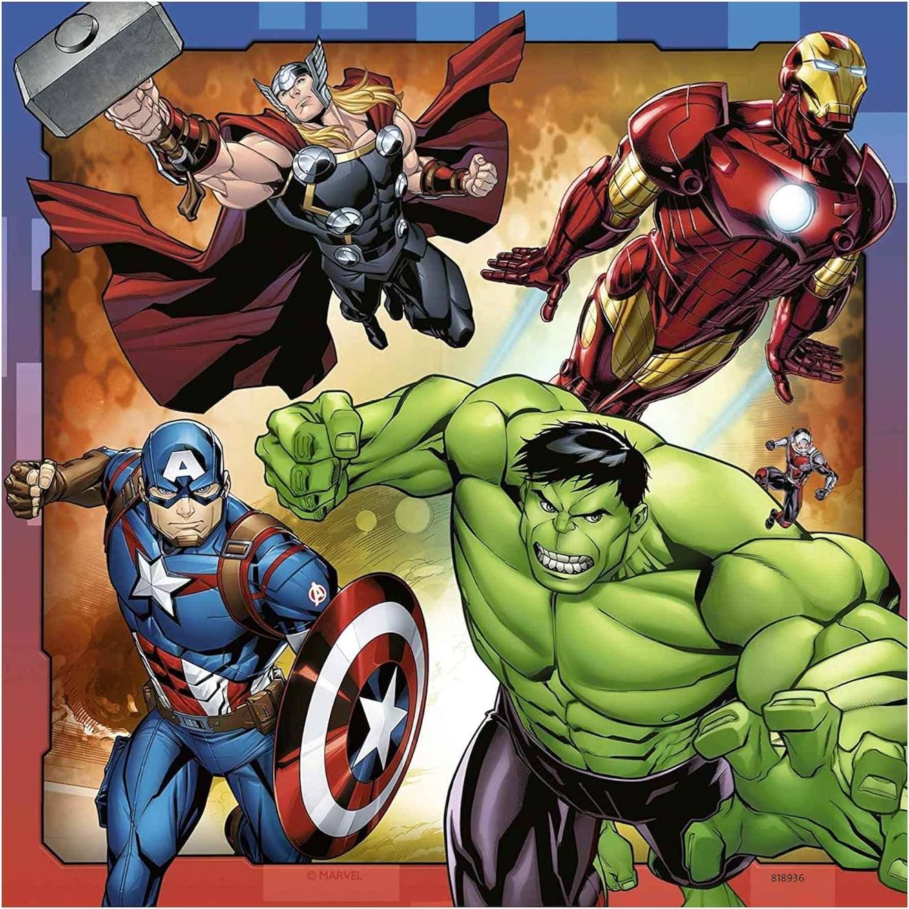Puzzle les puissants Avengers 3x49 pièces bleu