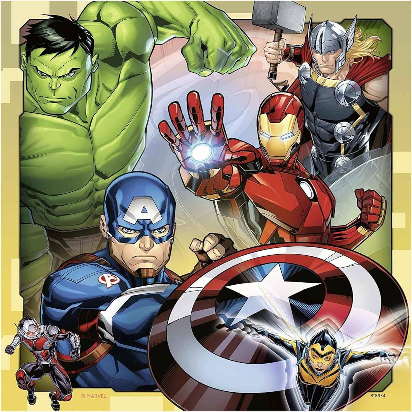 Puzzle les puissants Avengers 3x49 pièces bleu