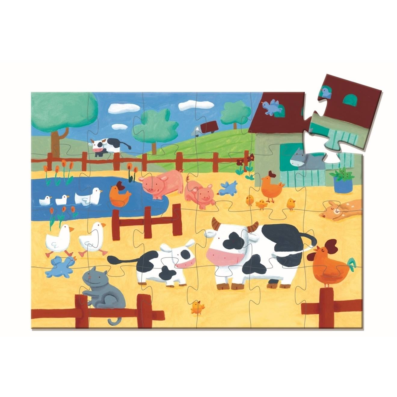Puzzle les vaches à la fermé, 24 pièces multicolore