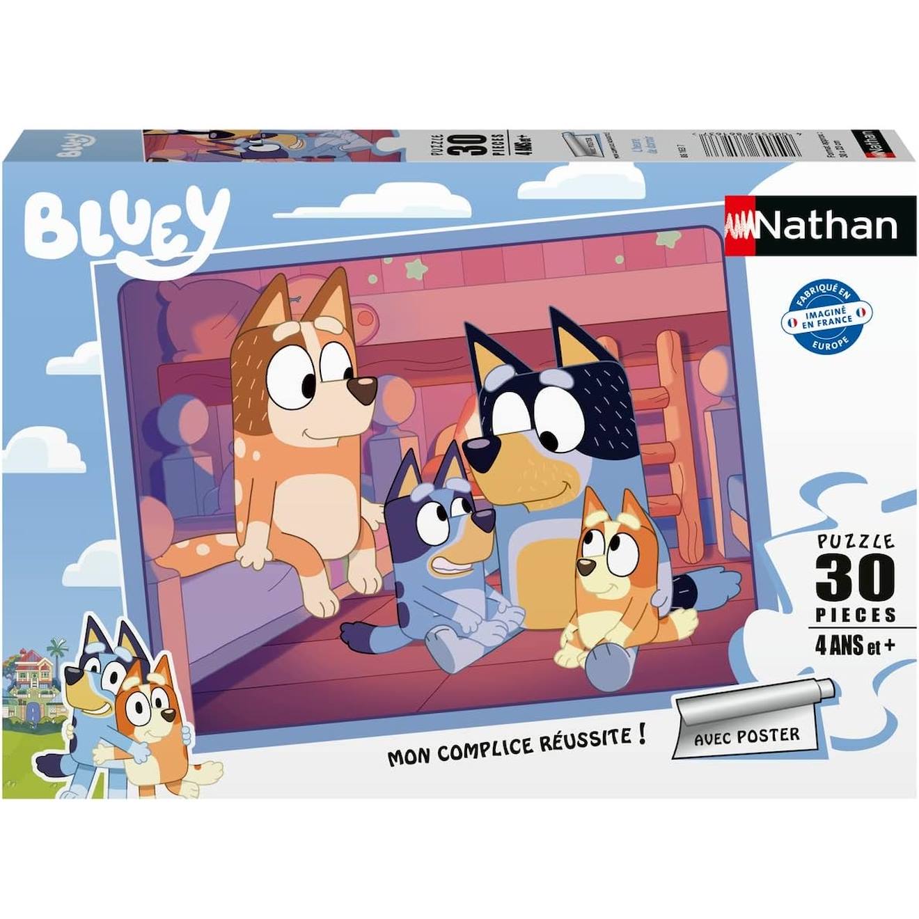Puzzle l'heure de dormir Bluey 30 pièces bleu