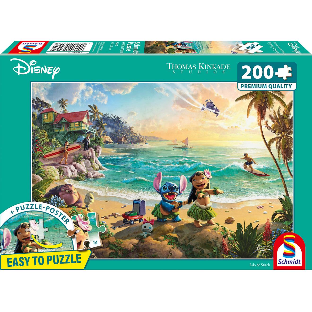 Puzzle lilo et Stitch 200 pièces vert
