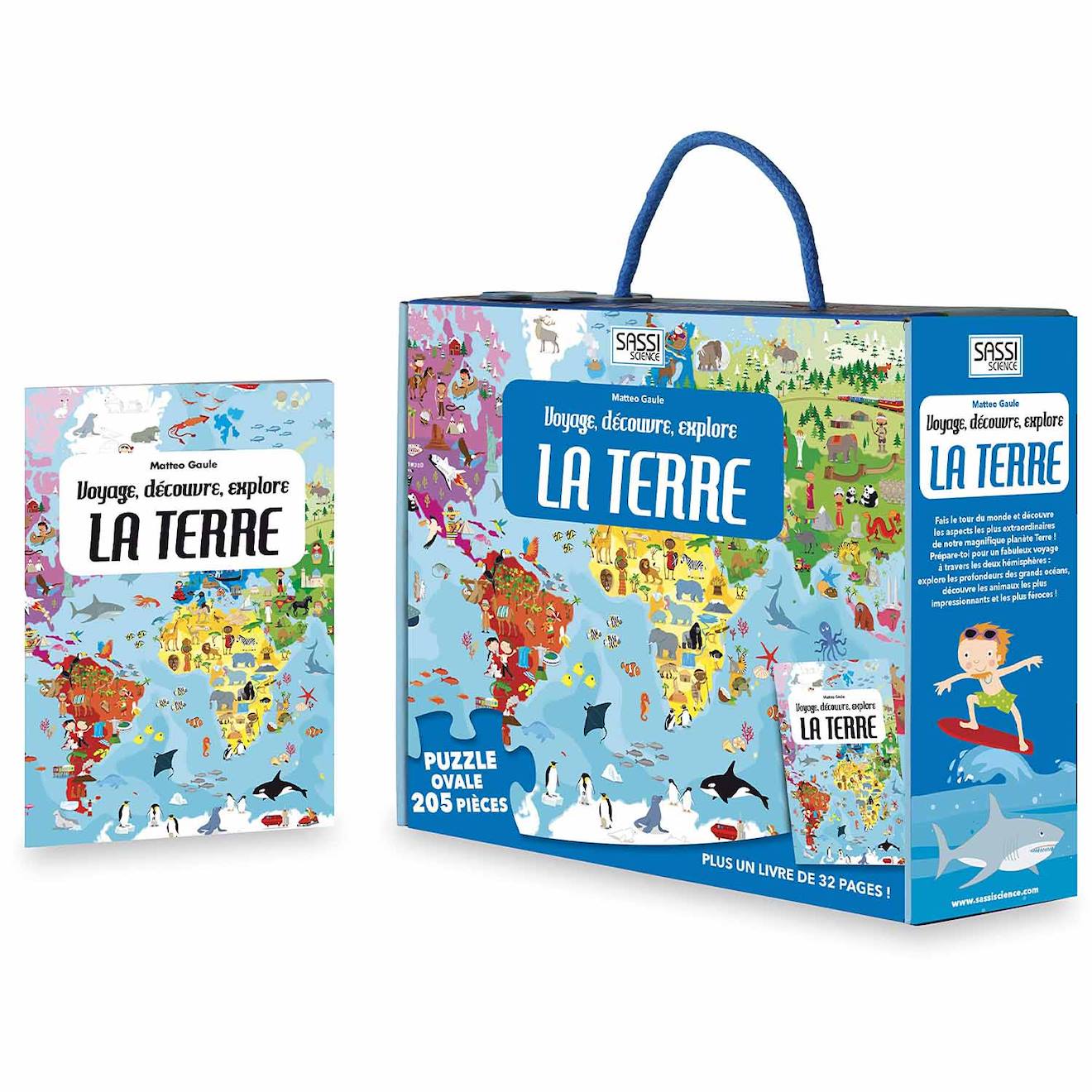 Puzzle & livré - voyagez découvrez explorez la terre bleu