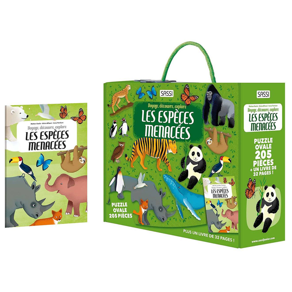 Puzzle & livré - voyagez découvrez explorez les espèces menacées vert
