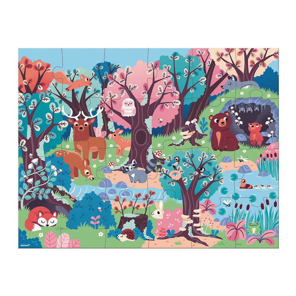 Puzzle magique la forêt 24 pièces multicolore