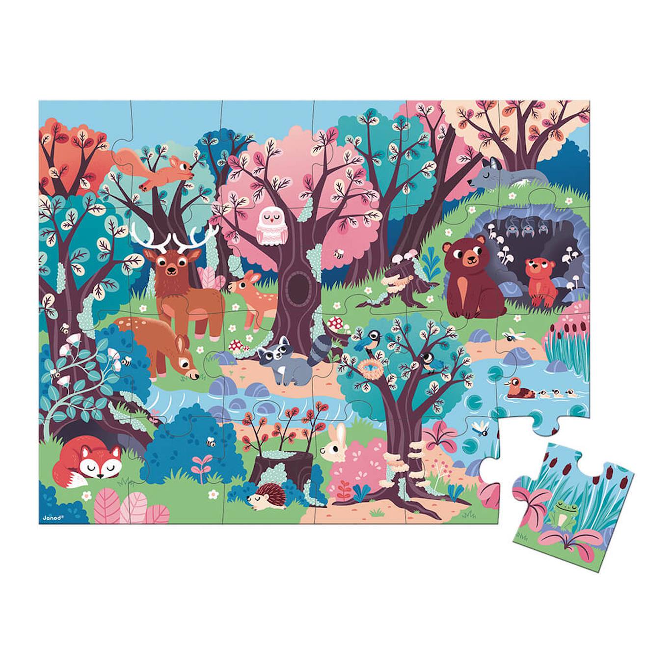 Puzzle magique la forêt 24 pièces multicolore