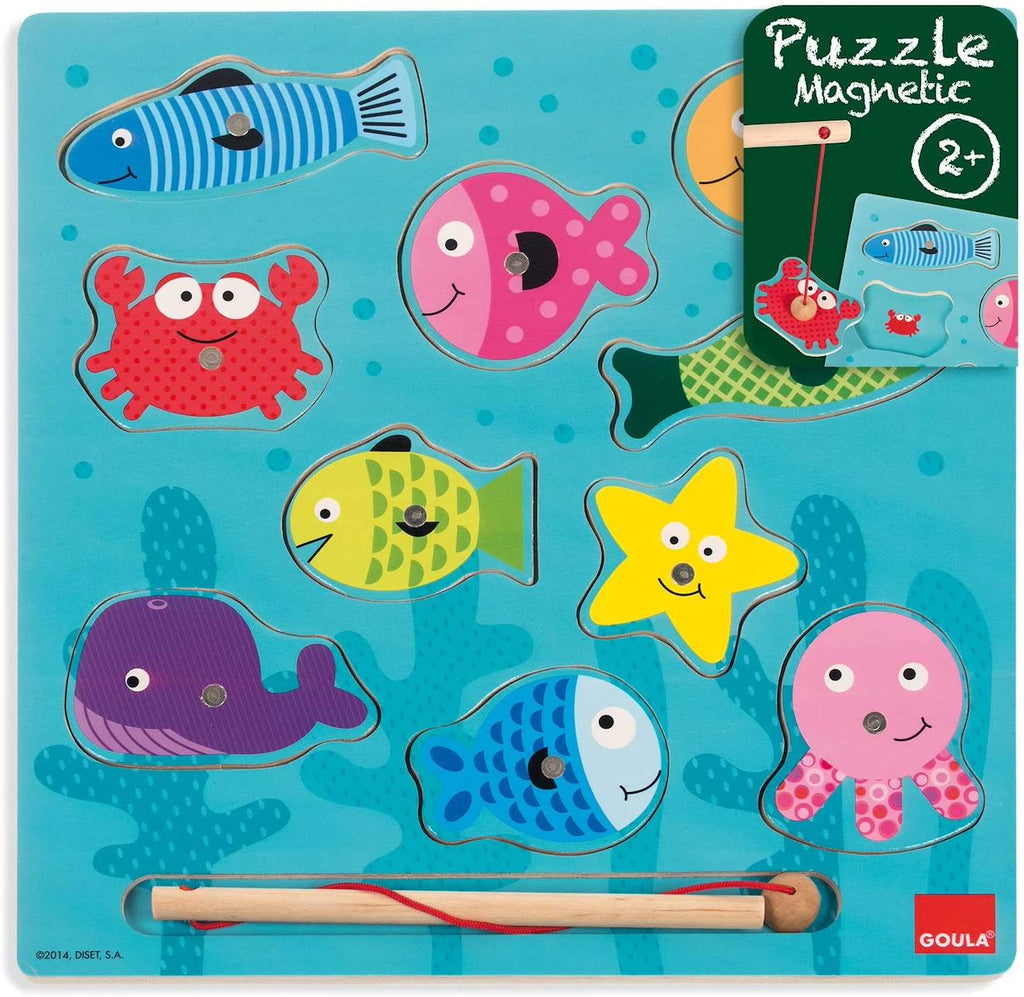 Puzzle magnétique animaux marins bleu