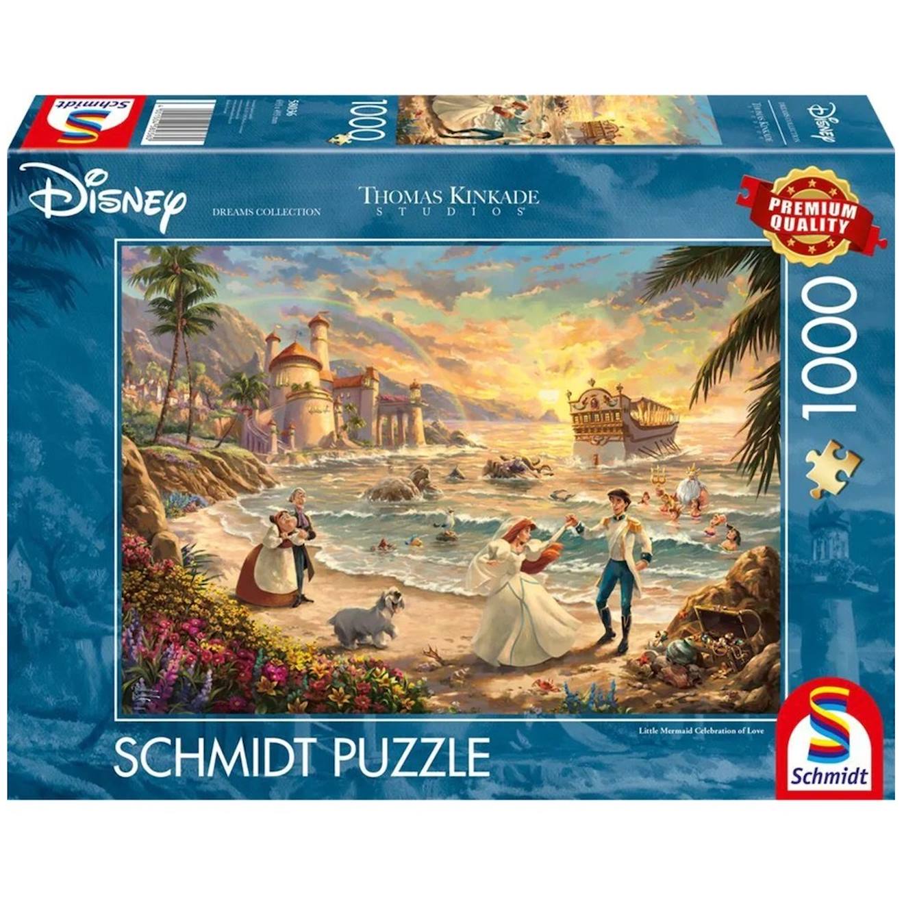 Puzzle mariage de la petite sirène 1000 pièces bleu