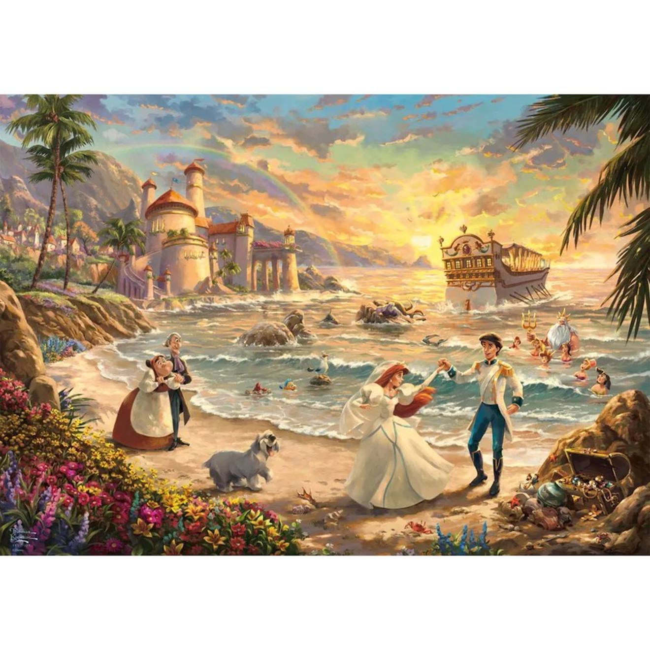 Puzzle mariage de la petite sirène 1000 pièces bleu