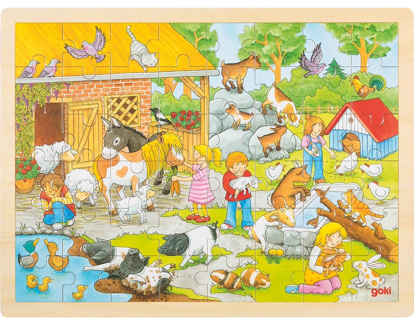 Puzzle mini-ferme beige