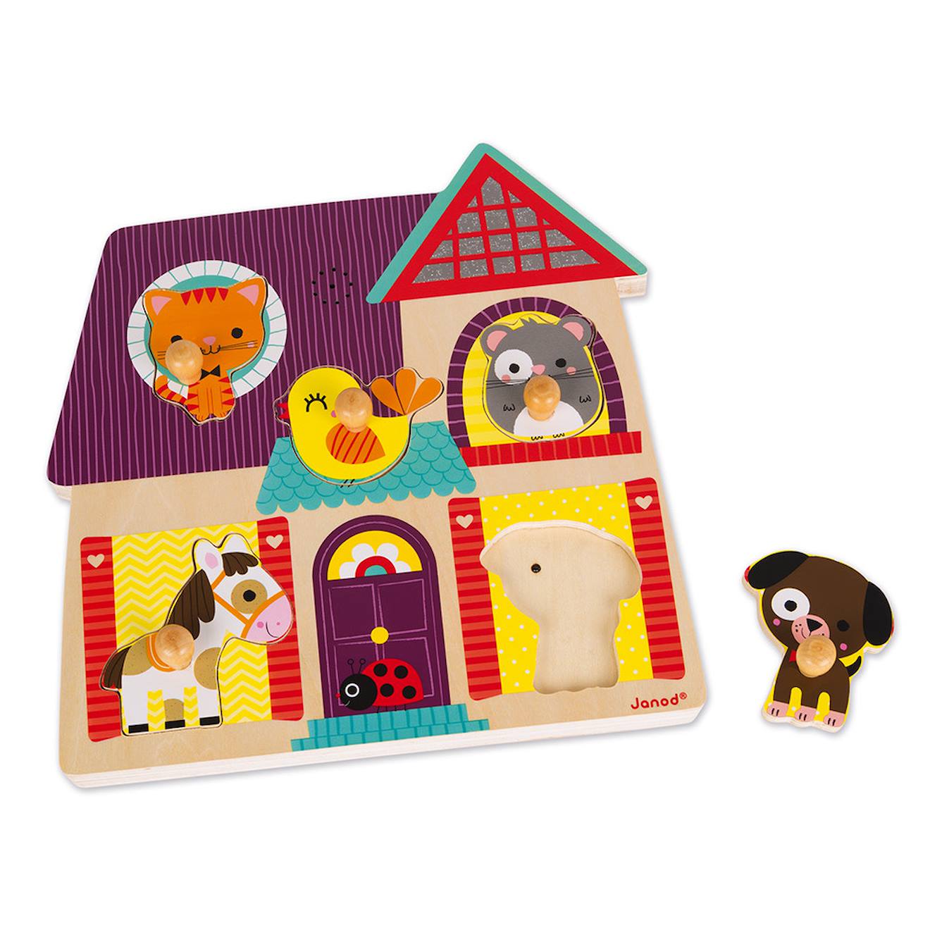 Puzzle musical compagnons 5 pièces multicolore