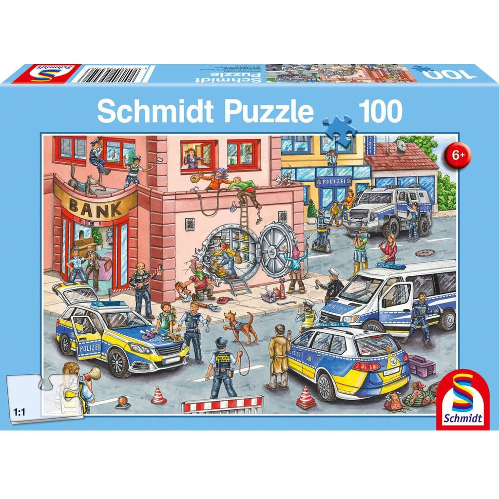 Puzzle opération de police 100 pièces bleu