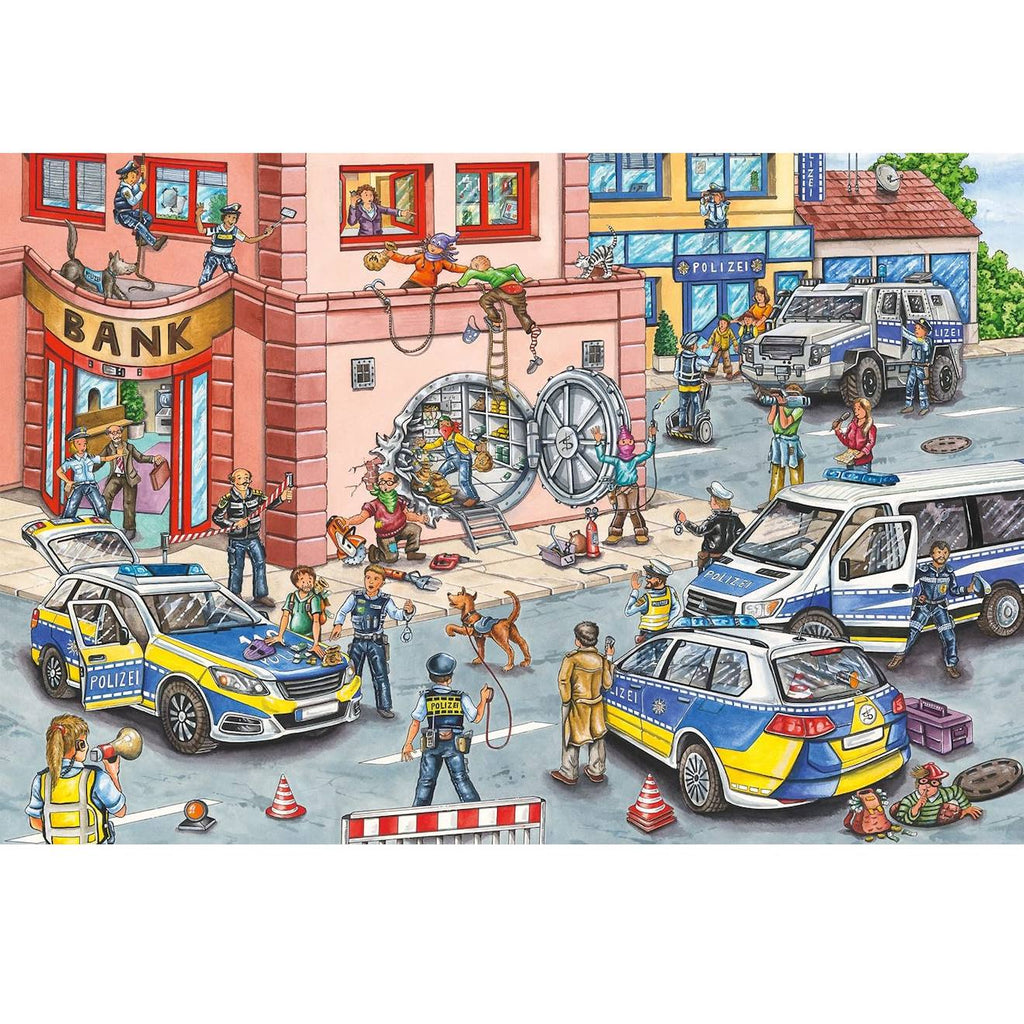 Puzzle opération de police 100 pièces bleu