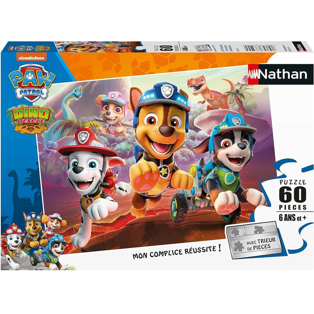 Puzzle Pat'Patrouille et dinosaures 60 pièces blanc