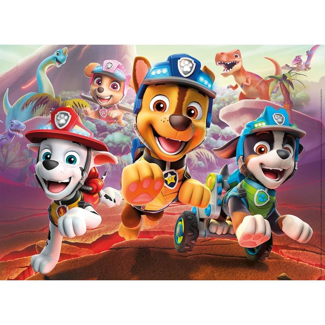 Puzzle Pat'Patrouille et dinosaures 60 pièces blanc