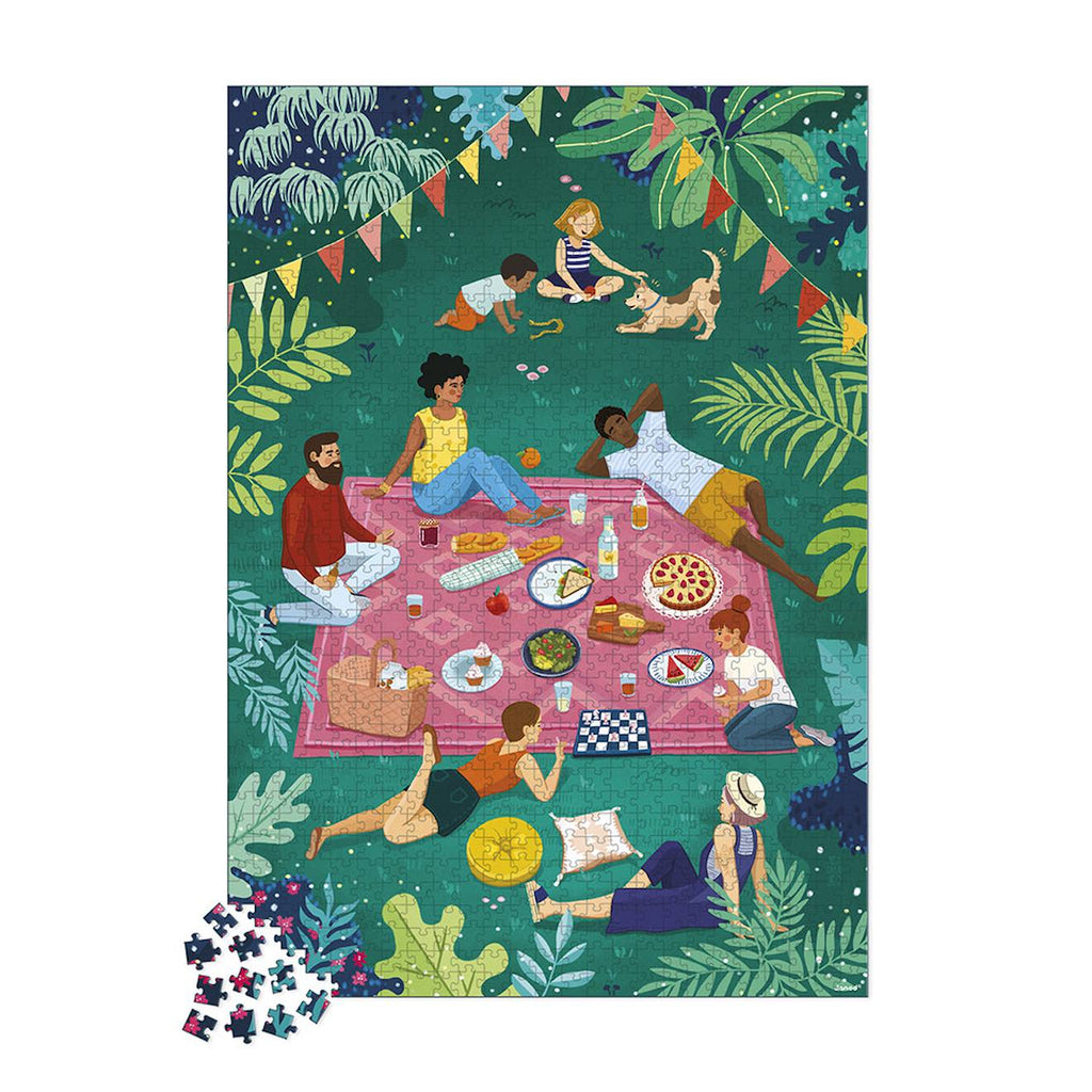 Puzzle picnic entre amis 1000 pièces vert