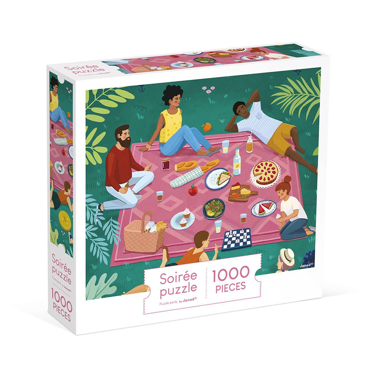 Puzzle picnic entre amis 1000 pièces vert