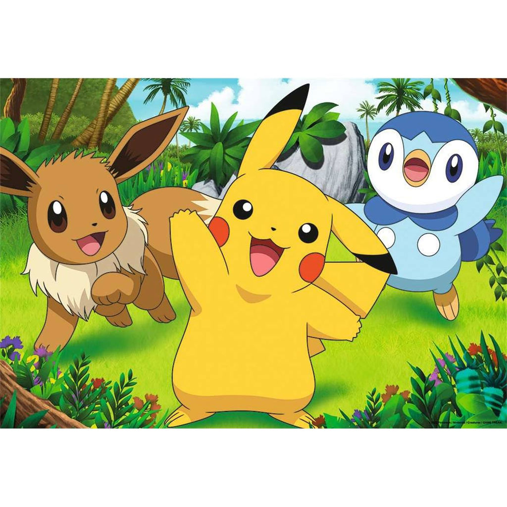 Puzzle pikachu et ses amis 2x24 pièces rouge