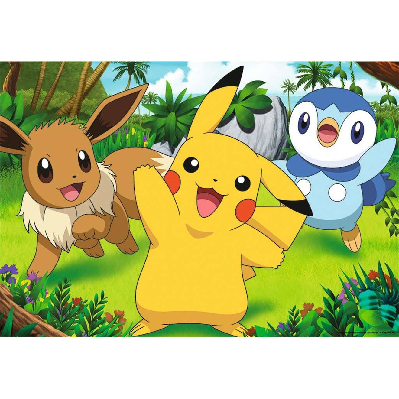 Puzzle pikachu et ses amis 2x24 pièces rouge