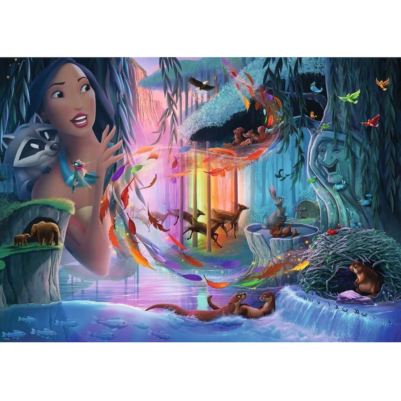 Puzzle pocahontas châteaux Disney 1000 pièces noir