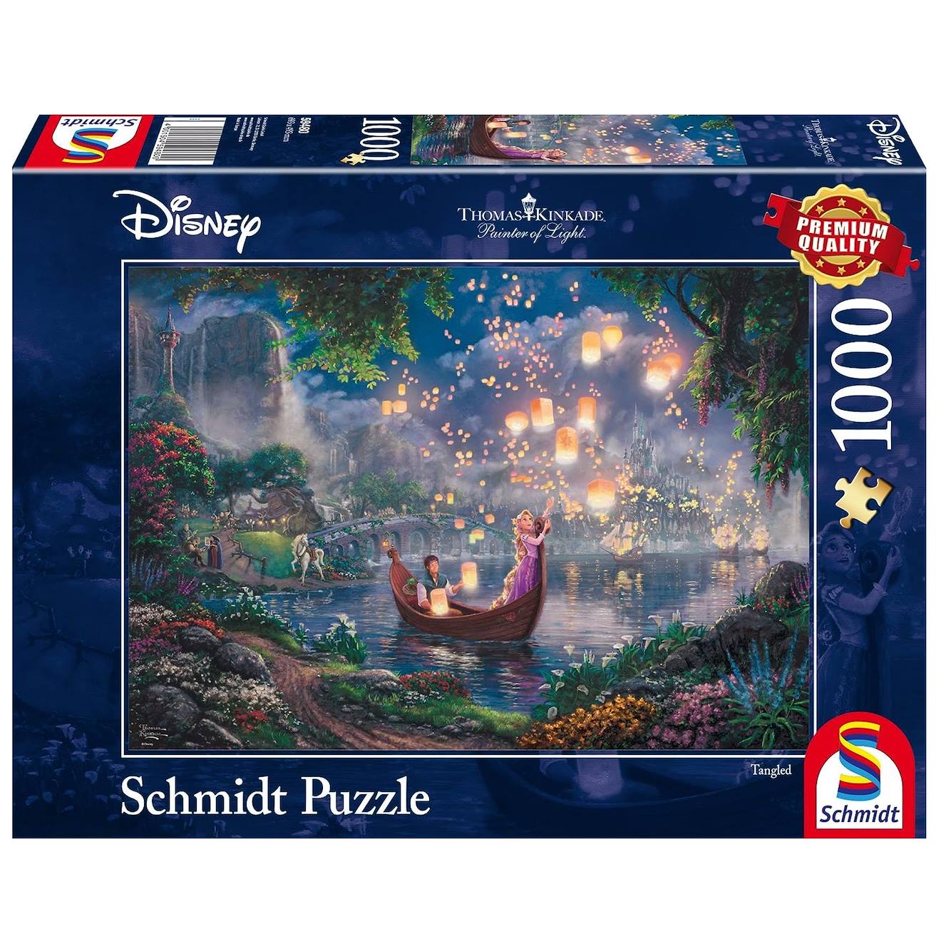Puzzle raiponce 1000 pièces bleu