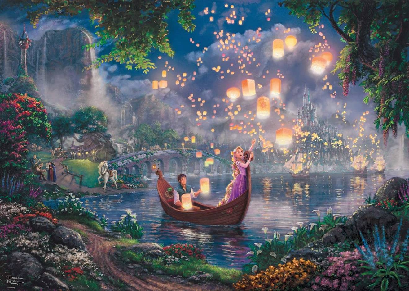 Puzzle raiponce 1000 pièces bleu