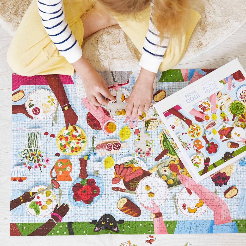Puzzle repas de famille 1000 pièces multicolore