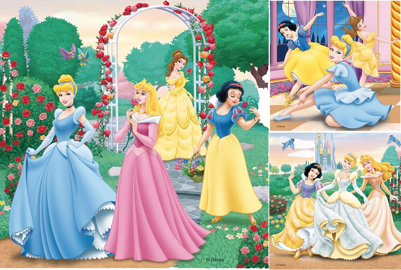 Puzzle rêves de Princesses Disney 3x49 pièces rose