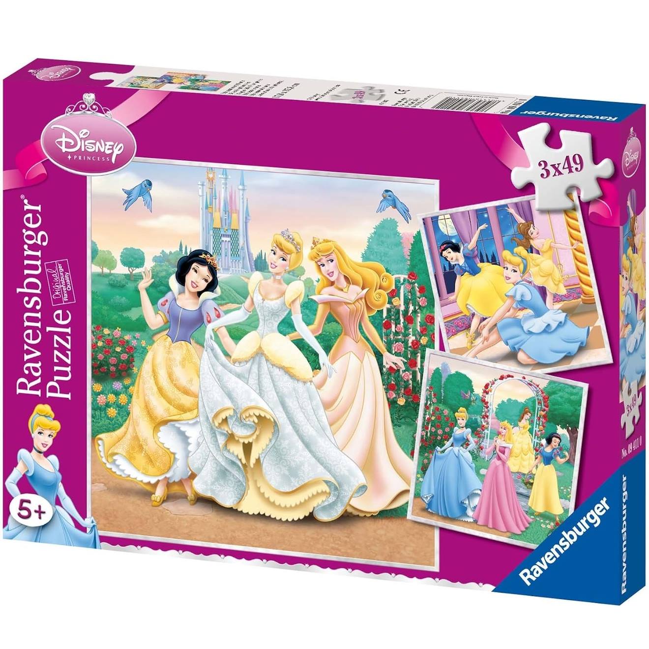 Puzzle rêves de Princesses Disney 3x49 pièces rose