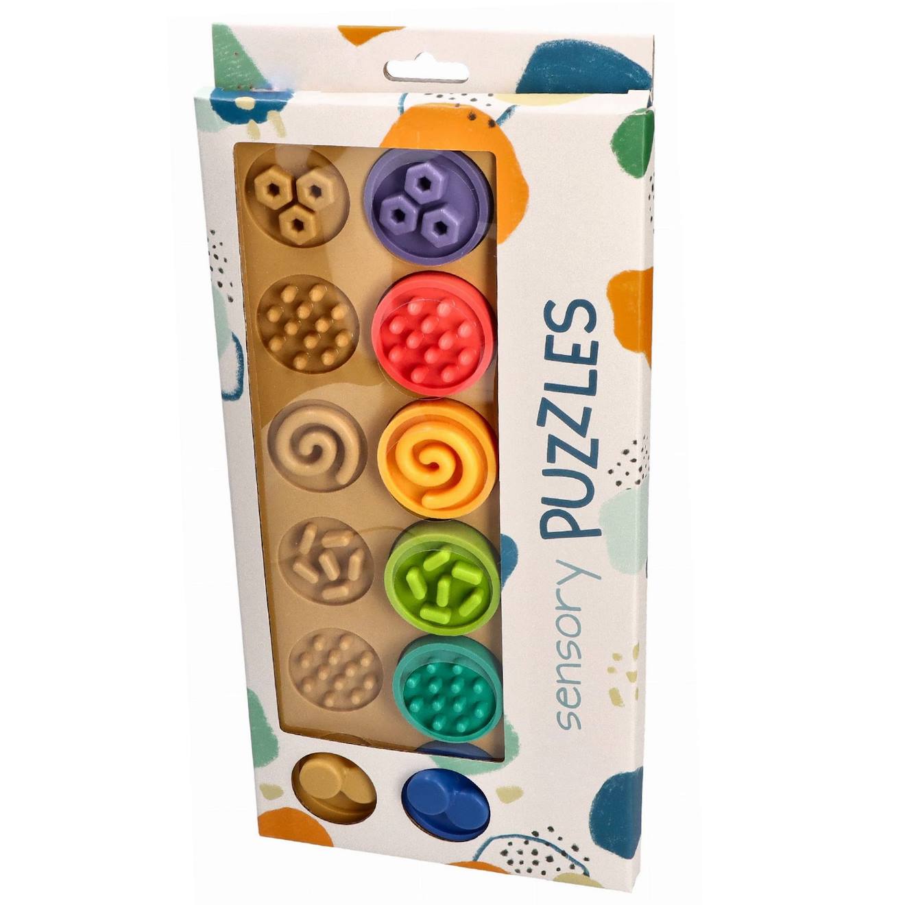 Puzzle sensoriel montessori XL – formes tactiles à associer multicolore