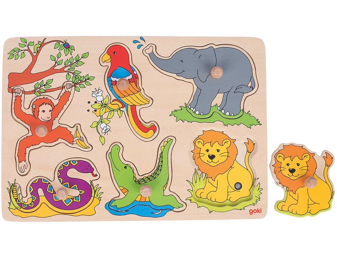 Puzzle sonore animaux du zoo beige