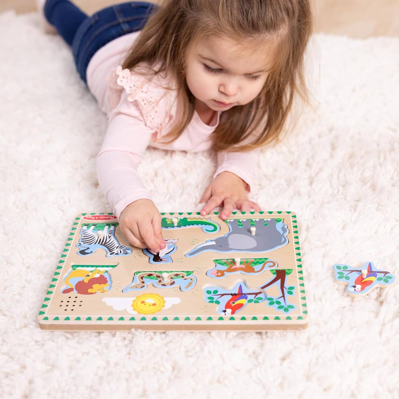 Puzzle sonore animaux du zoo vert