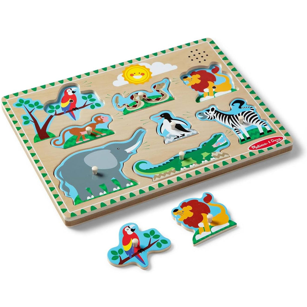 Puzzle sonore animaux du zoo vert