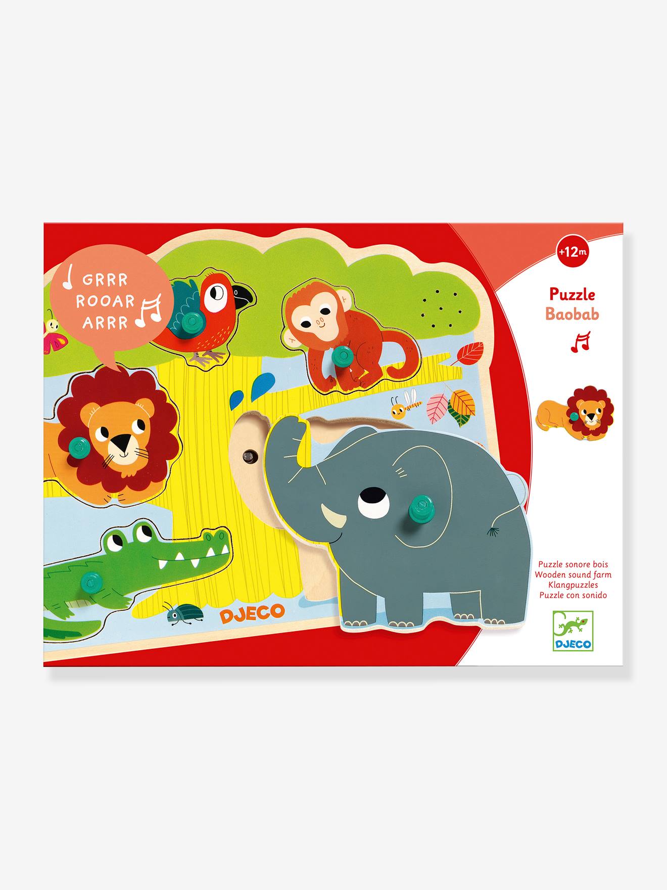 Puzzle sonore baobab - jaune