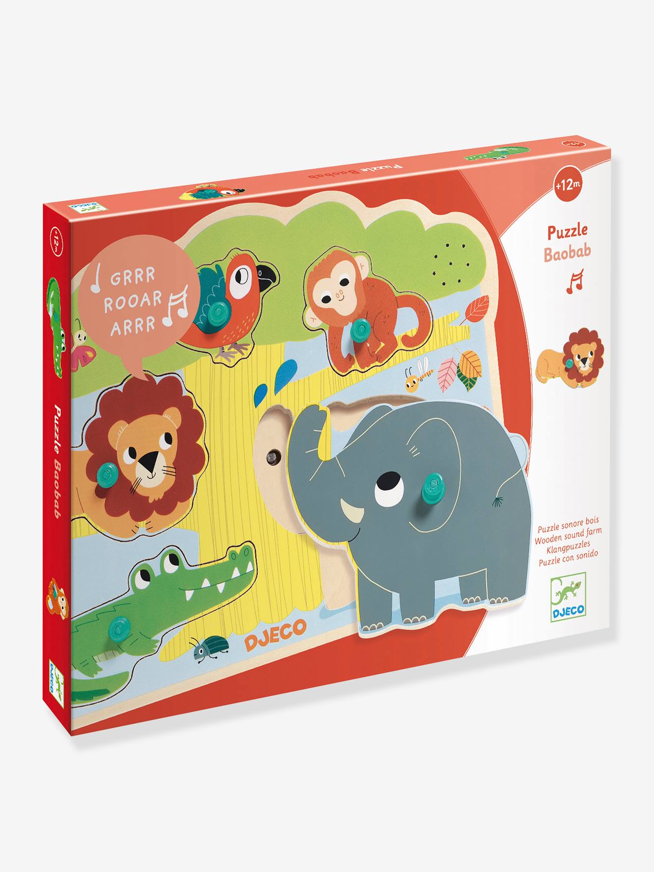 Puzzle sonore baobab - jaune