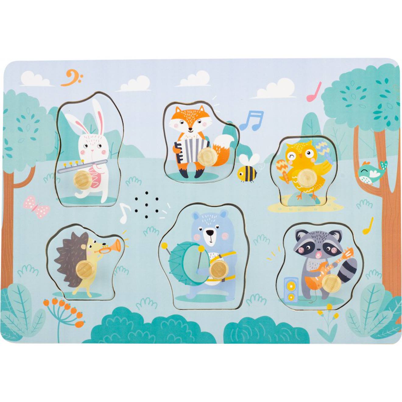 Puzzle sonore les animaux musiciens vert