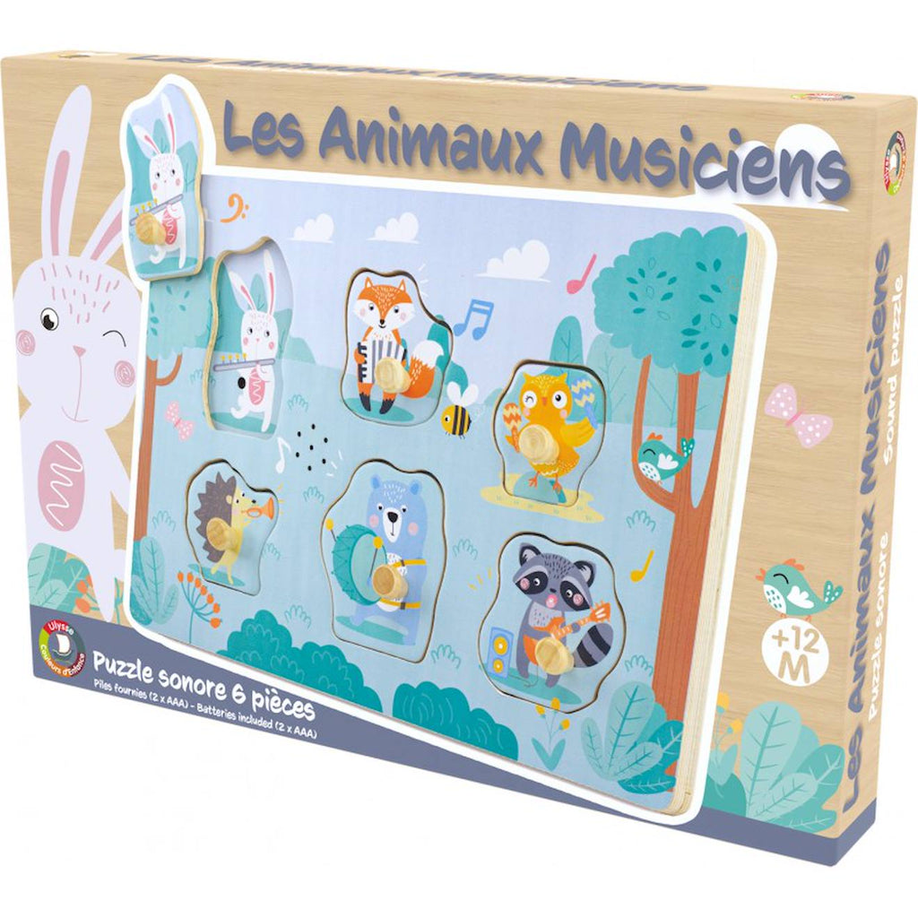 Puzzle sonore les animaux musiciens vert