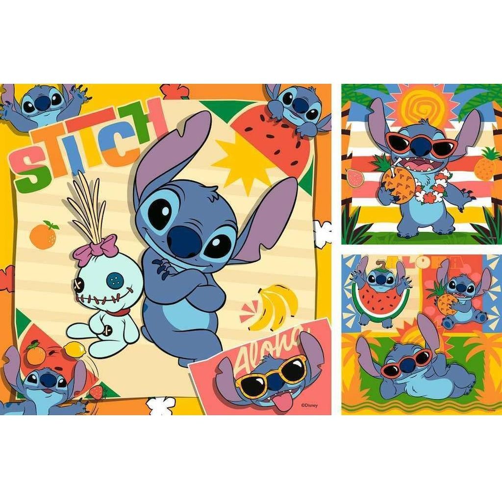 Puzzle Stitch aloha 3x49 pièces bleu