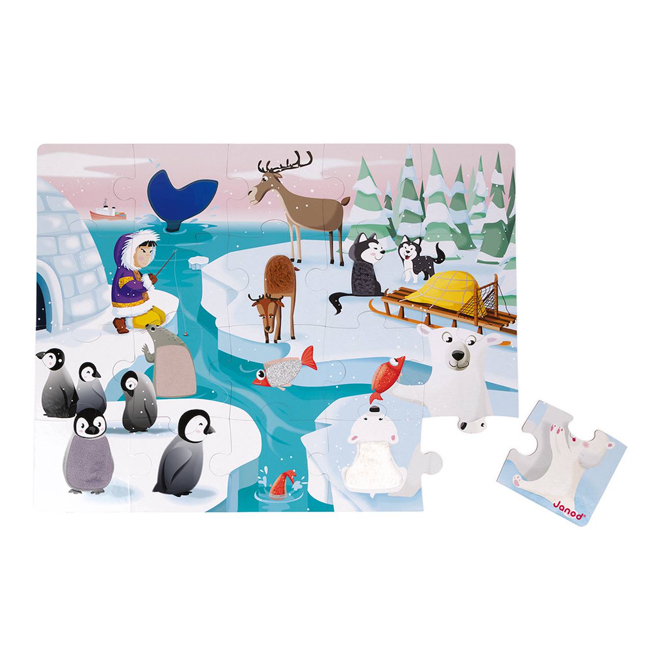Puzzle tactile la banquise 20 pièces multicolore