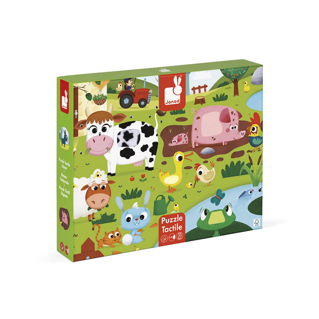 Puzzle tactile la ferme 20 pièces multicolore