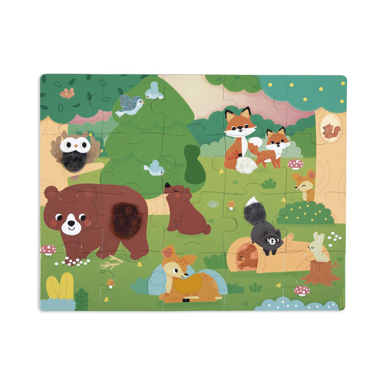 Puzzle tactile la forêt 20 pièces multicolore