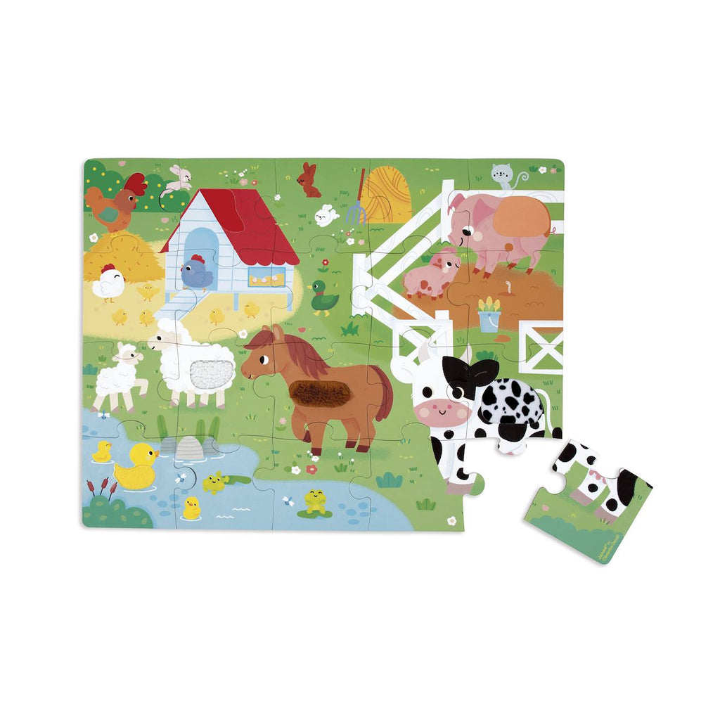 Puzzle tactile les animaux de la ferme 20 pièces multicolore