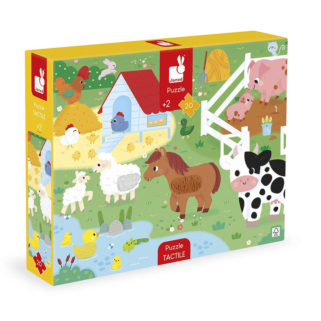 Puzzle tactile les animaux de la ferme 20 pièces multicolore