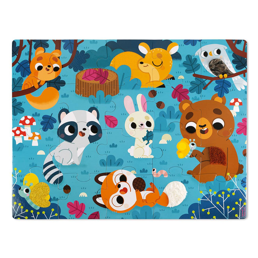 Puzzle tactile les animaux de la forêt 20 pièces multicolore