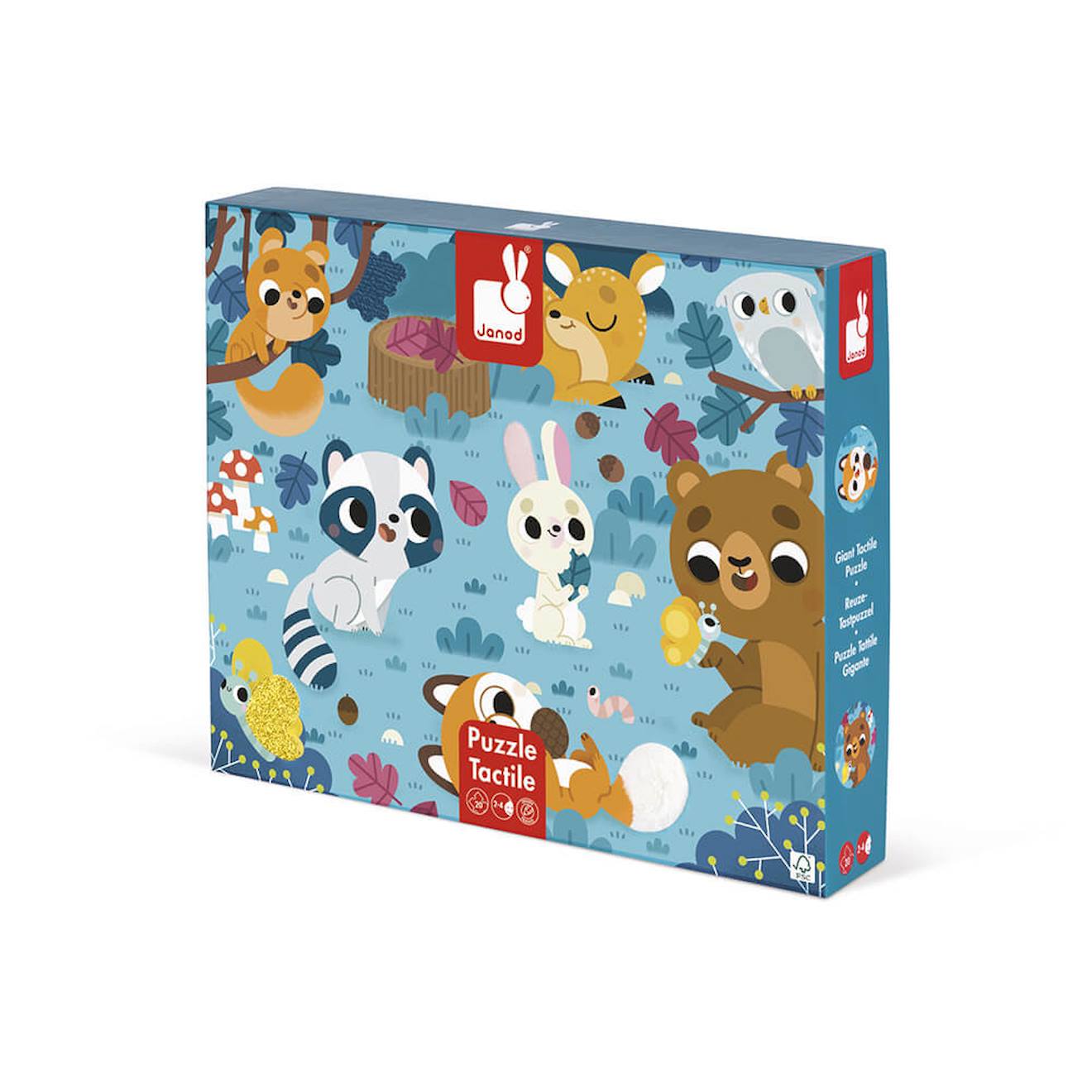 Puzzle tactile les animaux de la forêt 20 pièces multicolore
